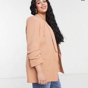 ASOS curve tailored blazer in blush